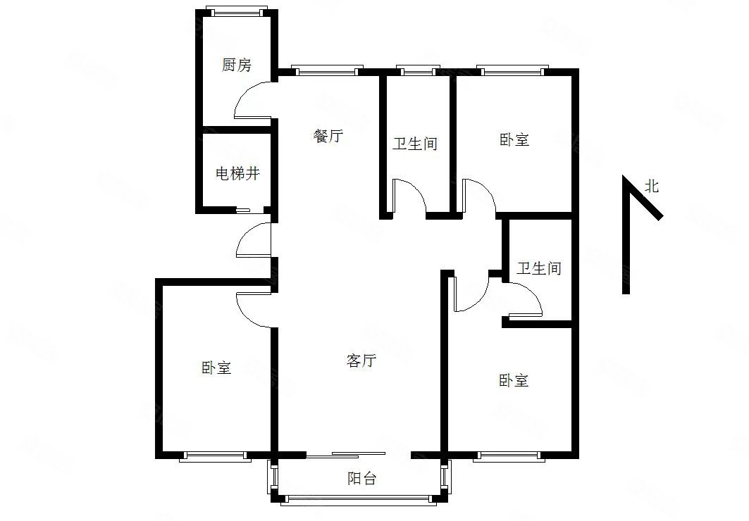 盛世名苑3室2厅2卫134.76㎡南北73万