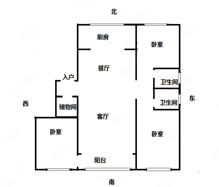 首城汇景湾东区(8号院)3室2厅2卫154.79㎡南北300万