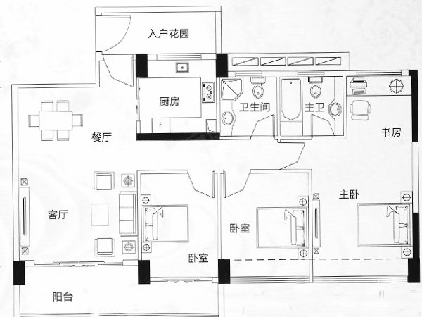 南宁西乡塘相思湖新区西建水岸华府西建水岸华府 3室2厅2卫
