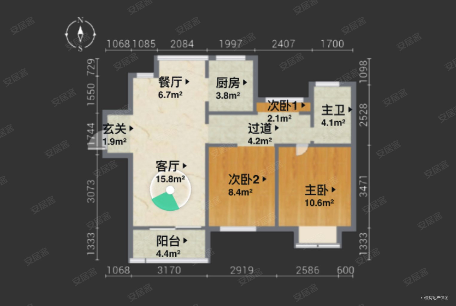 鑫控吴越学府3室2厅1卫88.9㎡南北223万
