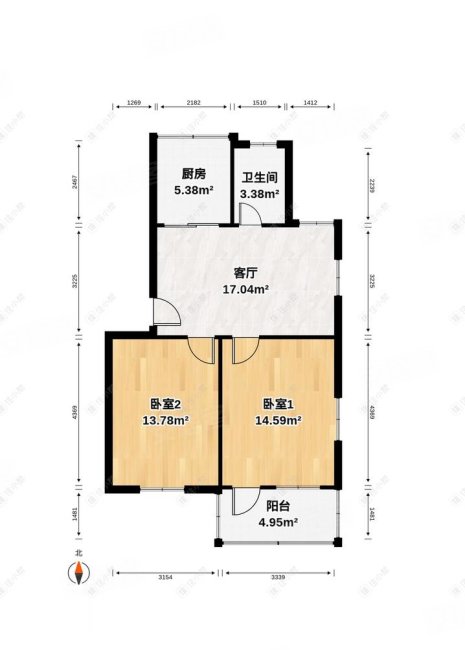 茜苑新村4楼精装65平带架空层20平方 实验三小 上林