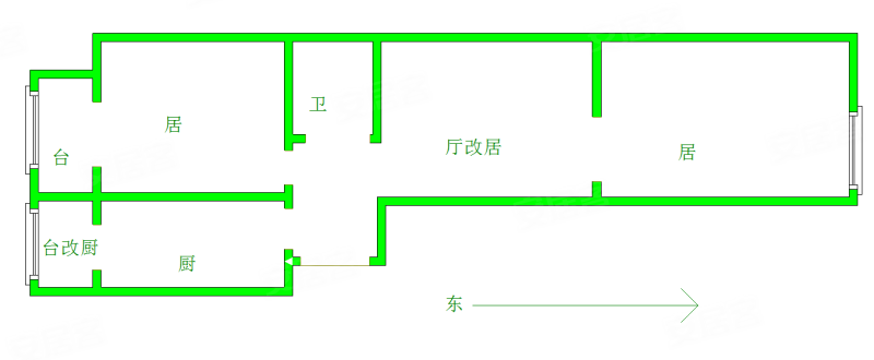 气象里(北区)2室1厅1卫68.34㎡东西205万