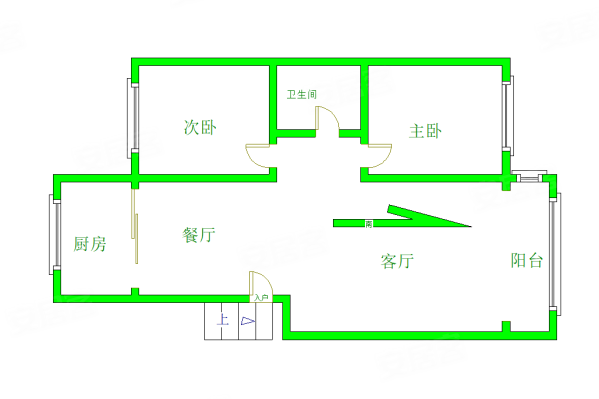 和谐苑2室2厅1卫97㎡南北47.6万