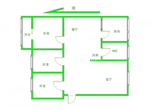 师苑小区3室2厅1卫79㎡南北61万