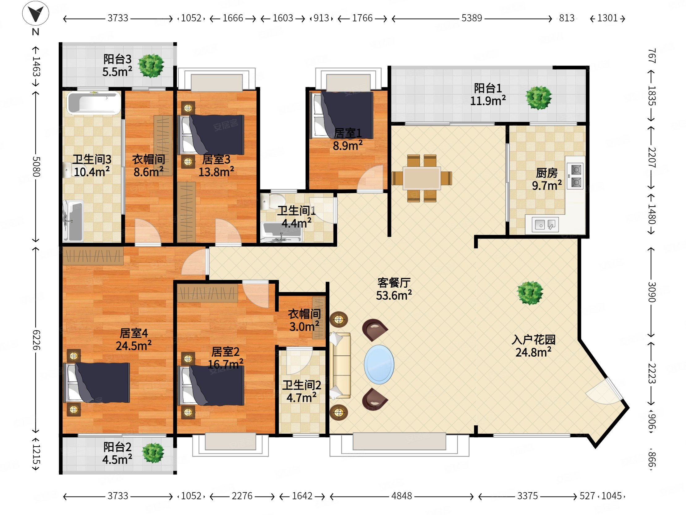 业主诚心出售,中信红树湾(南区)二手房,0万,5室2厅,3卫,237.