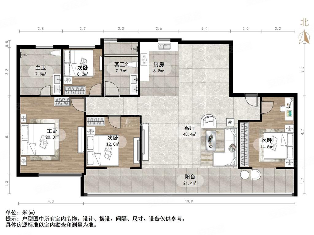 沈阳龙湖天奕460平户型图片