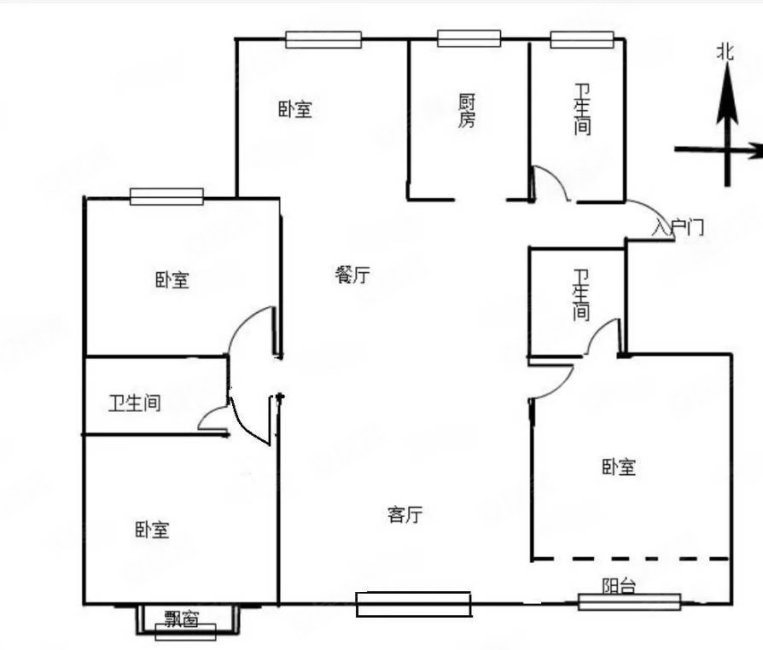 中核天玺一品(一期)5室2厅4卫164㎡南北230万