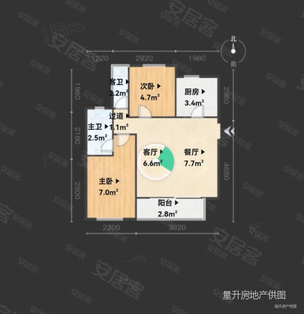 新湖景3室2厅2卫89㎡南北258万