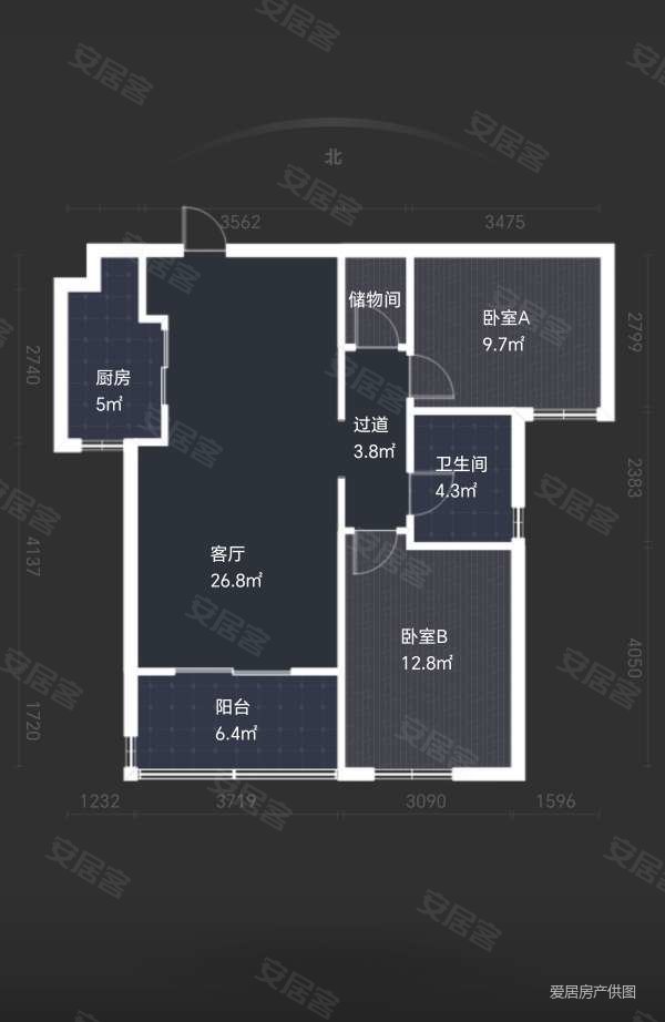 白桦林明天(南区)2室2厅1卫90㎡南166万