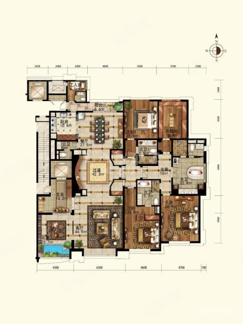 紫御华府4室4厅4卫383㎡东3700万