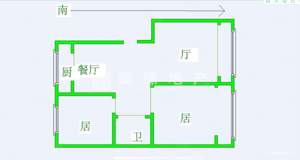 紫罗园2室2厅1卫97.55㎡南北178万