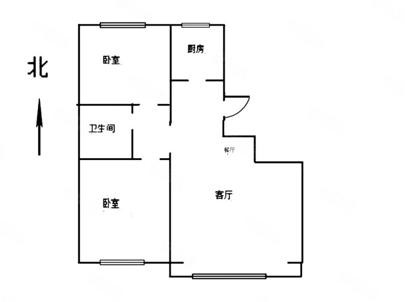 蓝河湾2室2厅1卫89.96㎡南北222万