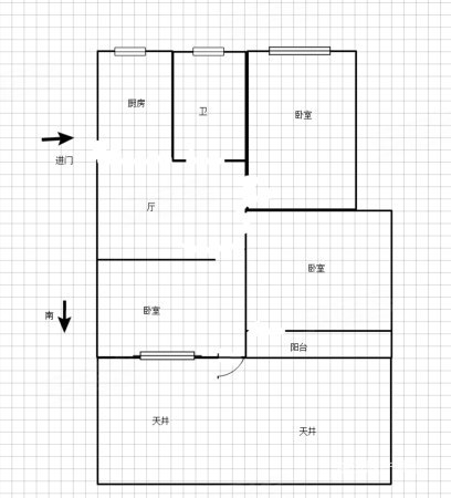 海滨八村3室1厅1卫78.02㎡南北238万