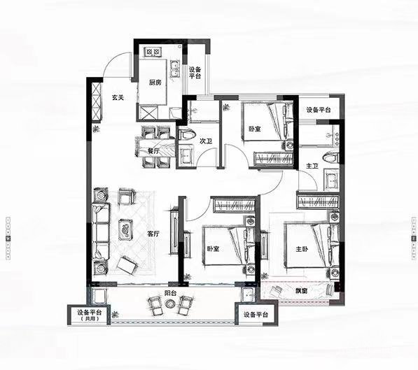 七里亭佳苑3室2厅2卫89㎡南北60万