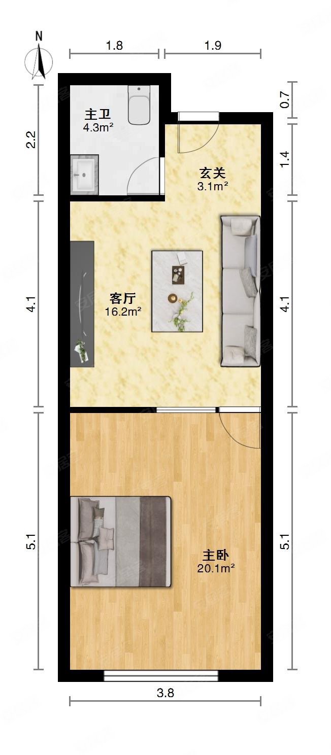 光谷青年城精装朝南大一室低价急卖