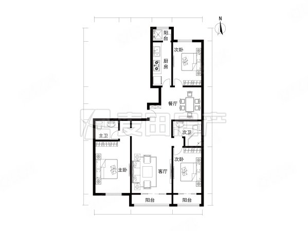 燕语清园3室2厅2卫143.69㎡南北1250万