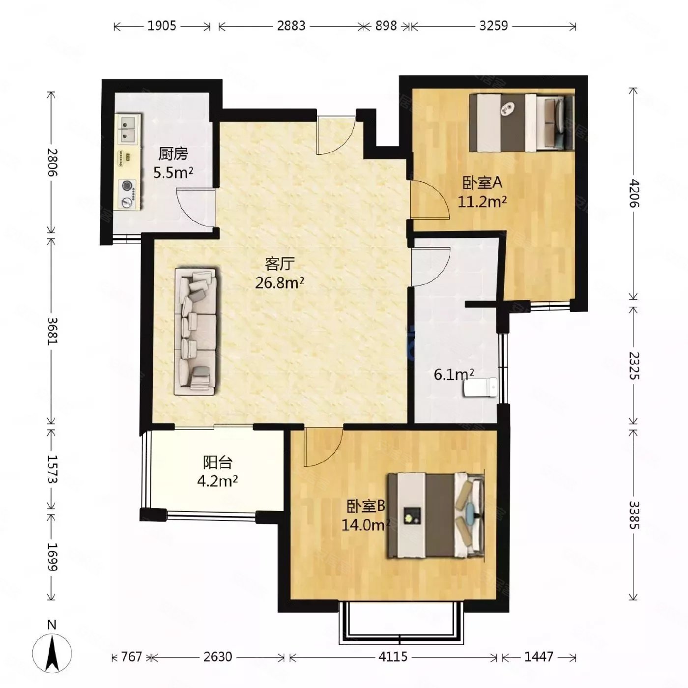 市实验一楼带院送60平院子带车位储藏室凤凰城 翰林苑二手房 100万 2室2厅 1卫 93平米 许昌安居客