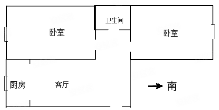 同泉里40号小区2室1厅1卫70㎡南北29万