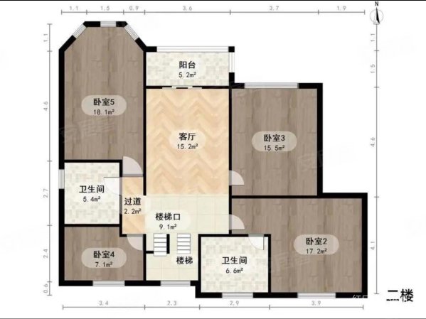 丽茵别墅4室2厅3卫355㎡南北2188万