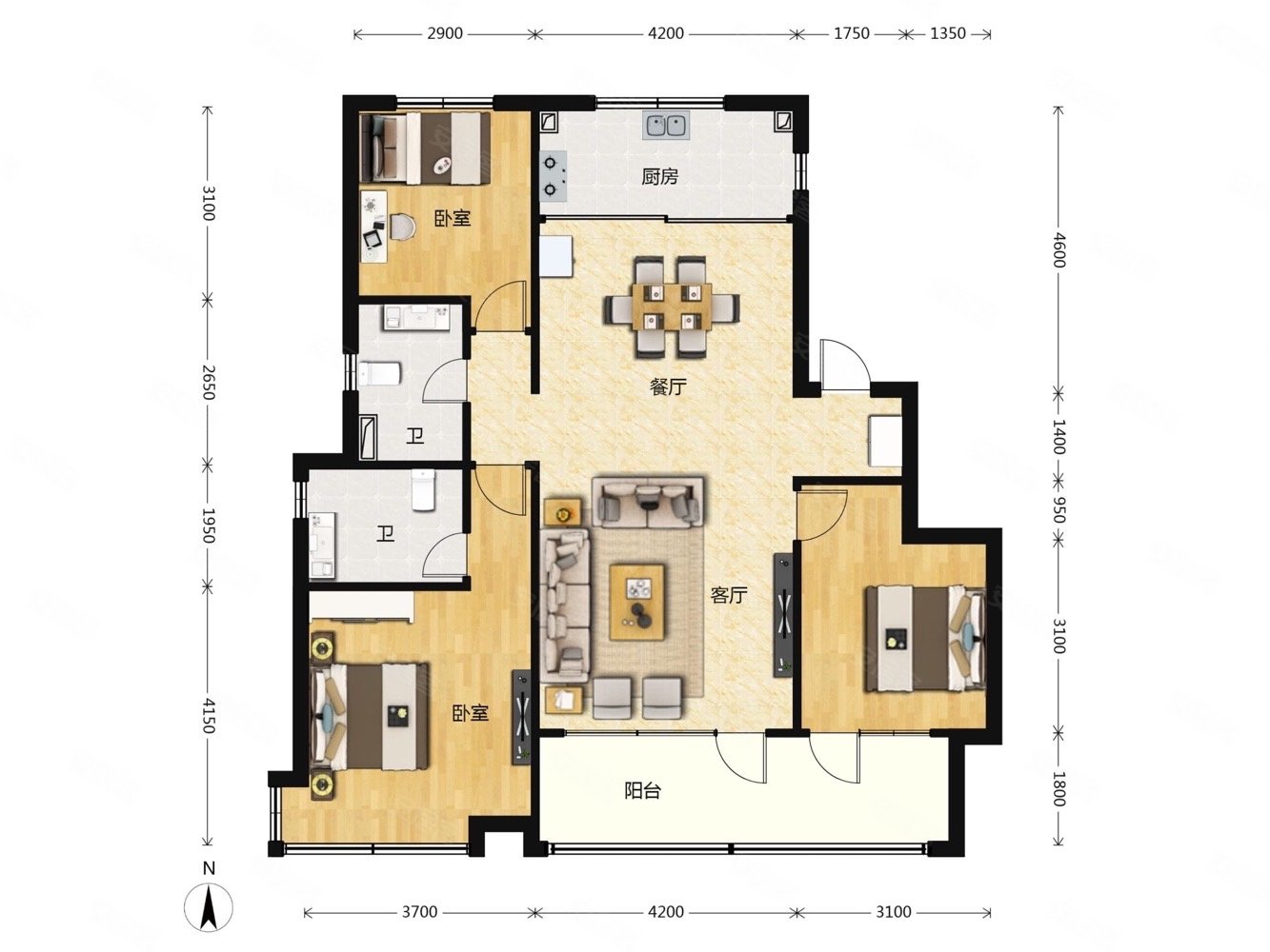 旭辉滨河江来,三阳开泰户型,全屋精装修翟小 低密度品质社区,万科翡翠