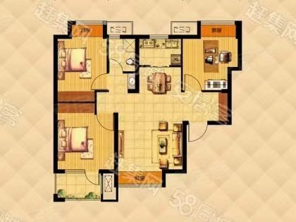 宁波鄞州钟公庙东方雍华府无中介 稀有两室带阳台 近万达广场 联盛