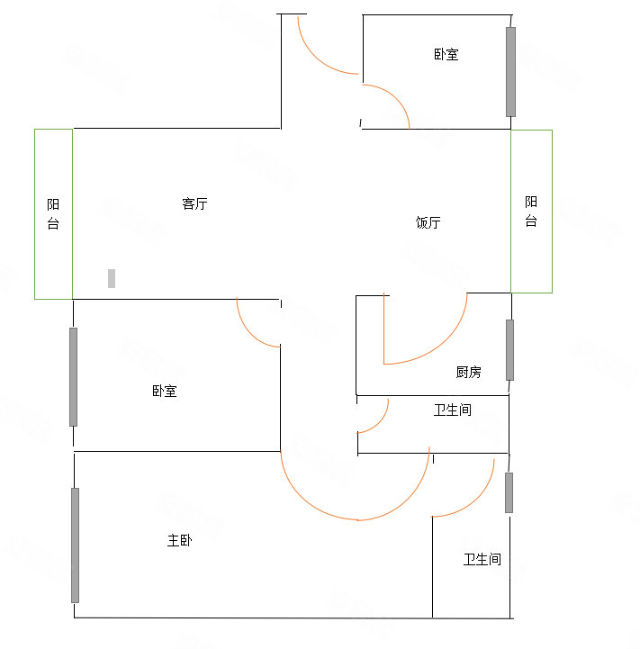 凯旋豪庭3室2厅2卫135.68㎡南北66.5万