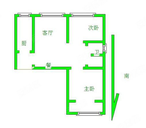 盛德紫悦府2室2厅1卫83.87㎡南北116万