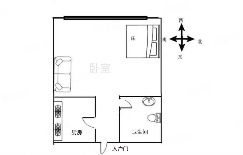 摩尔公寓1室1厅1卫28.64㎡西18.6万