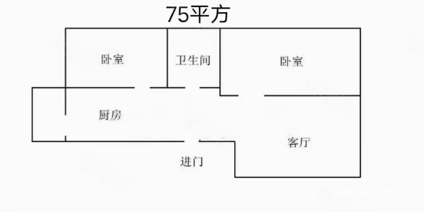 北岸新城2室1厅1卫75㎡南北20万