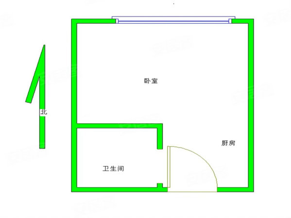 金科米兰尔家公寓1室1厅1卫35.61㎡北28万