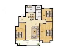 青岛黄岛珠海街道旭辉银盛泰星悦城 3室2厅1卫出租房源真实图片