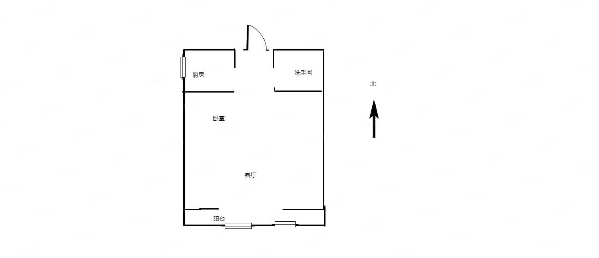 蓝宝石广场(商住楼)1室1厅1卫69.61㎡南北16.5万