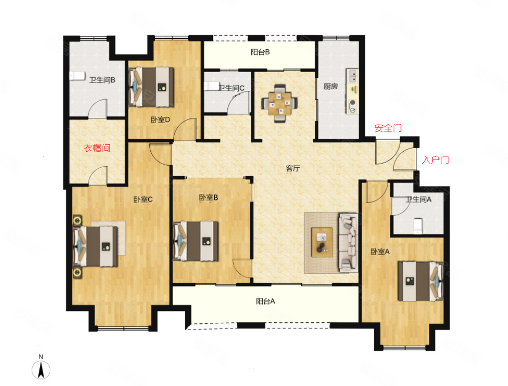 荷澜庭, 洋房大平层,纯毛坯好装修,业主诚心出手