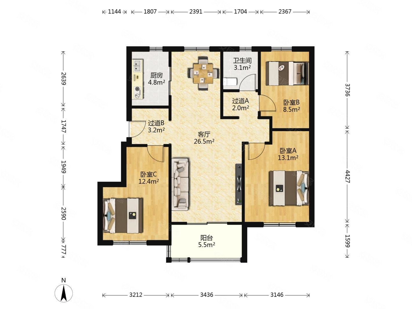 万科城梧桐苑 正规商品房 满二 临地铁 精装修 带电梯
