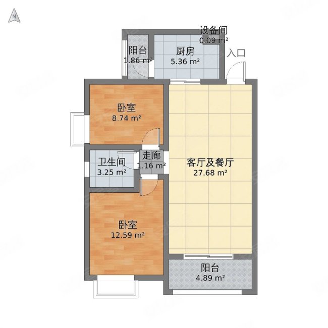 (蜀南 )电梯套二中间楼层 拎包入住,金丰翰林院二手房,68万,2室2厅,1