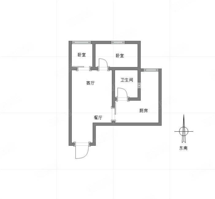 盛世龙都B区2室2厅1卫48㎡北36万