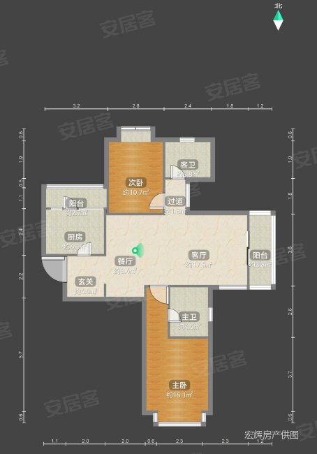 静安枫景苑2室2厅1卫118㎡南1415万