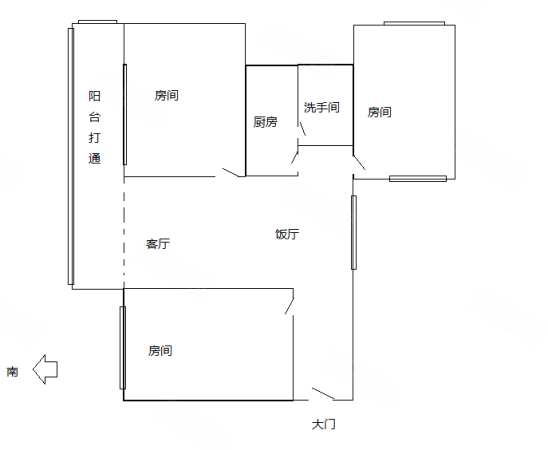 出版社宿舍3室2厅1卫97㎡南北210万