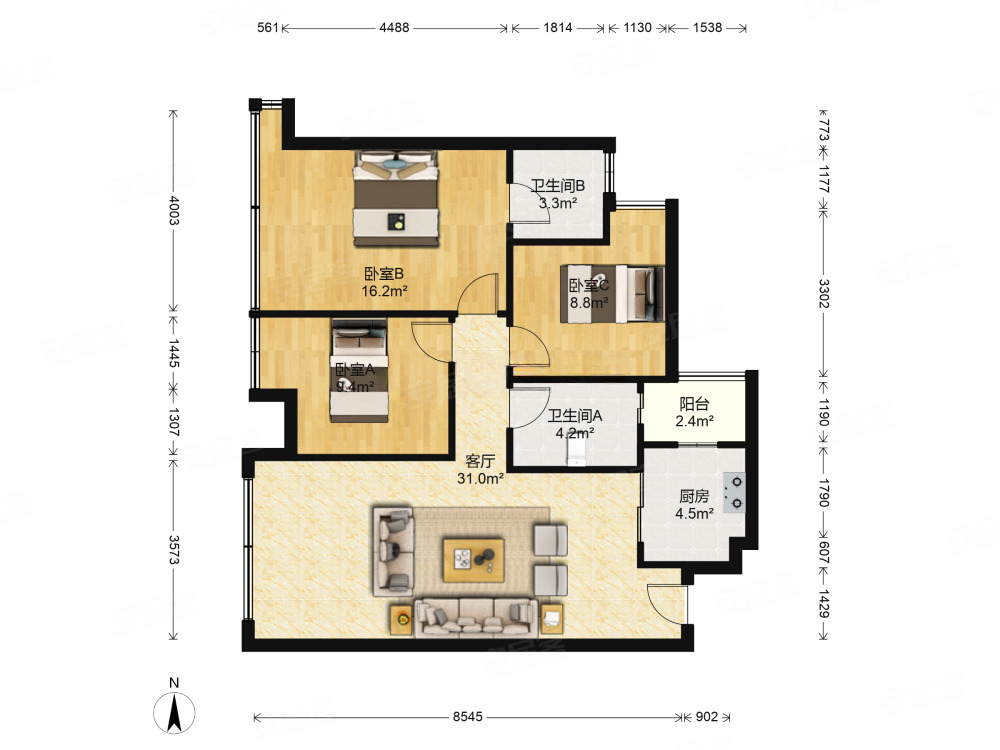 112出手,南北通透,近公园,近地铁,仅契税,法拍房,水韵天府二手房,138