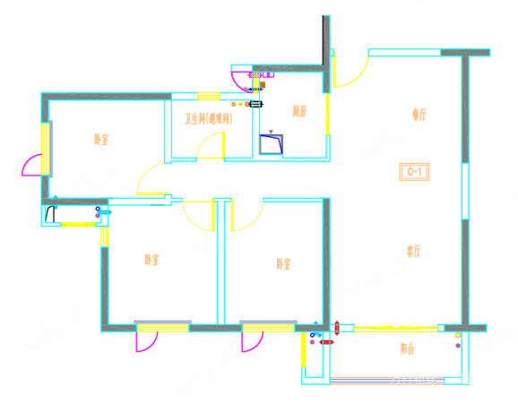 万科锦园3室2厅1卫102.48㎡西北150万