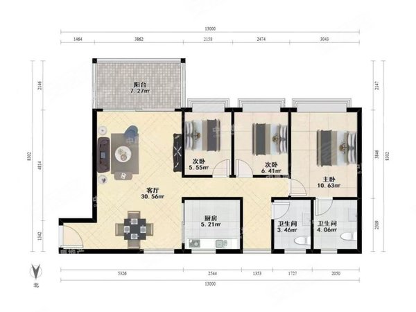 【多图】东郡百仕达花园(四期),水库租房,新上百仕达东郡三房看房方便