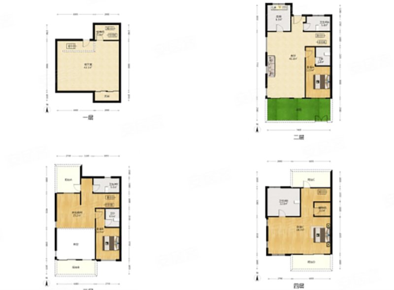 送两个车位 50平花园空中露台 地铁口别墅  出行方便