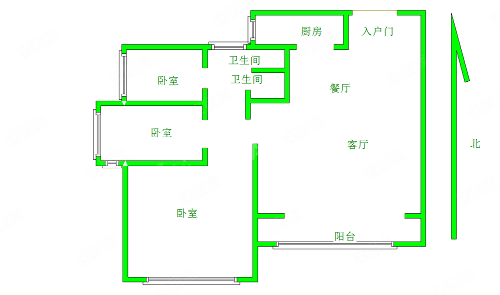 瑞璞新时代小区3室2厅1卫119㎡南北85.88万