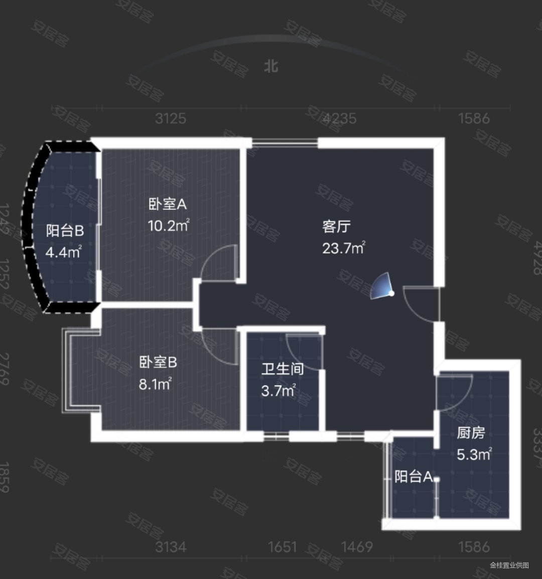 金桂园2室2厅1卫74.74㎡西230万