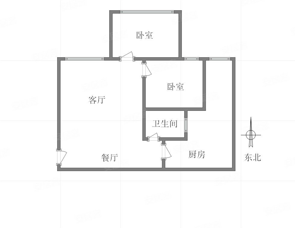 华润凯旋天地2室2厅1卫63㎡北111万