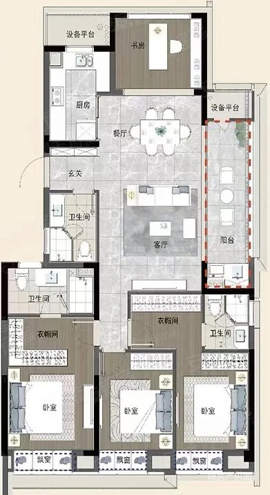 秦塘府4室2厅3卫148㎡南北430万