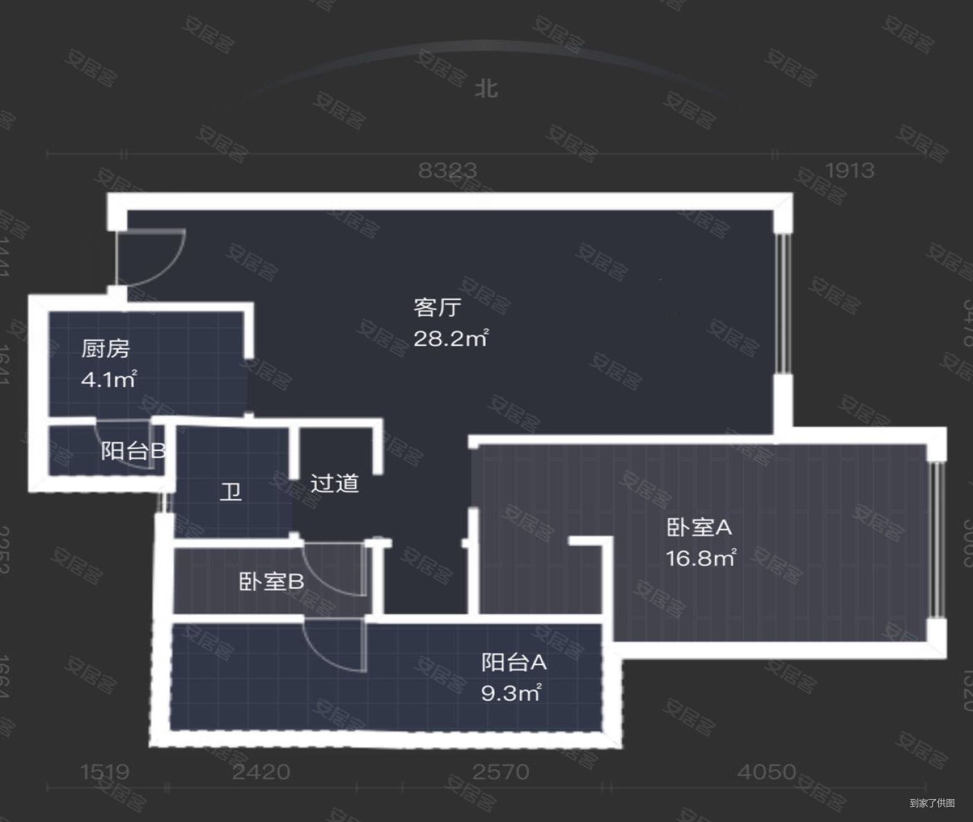 蓝润光华春天(A区)3室2厅1卫80.68㎡西88万