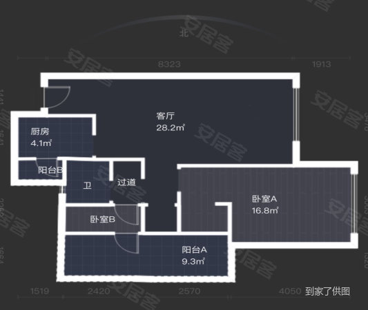 蓝润光华春天(A区)3室2厅1卫80.68㎡西88万