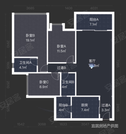 祈福缤纷汇3室2厅2卫124.91㎡东南400万