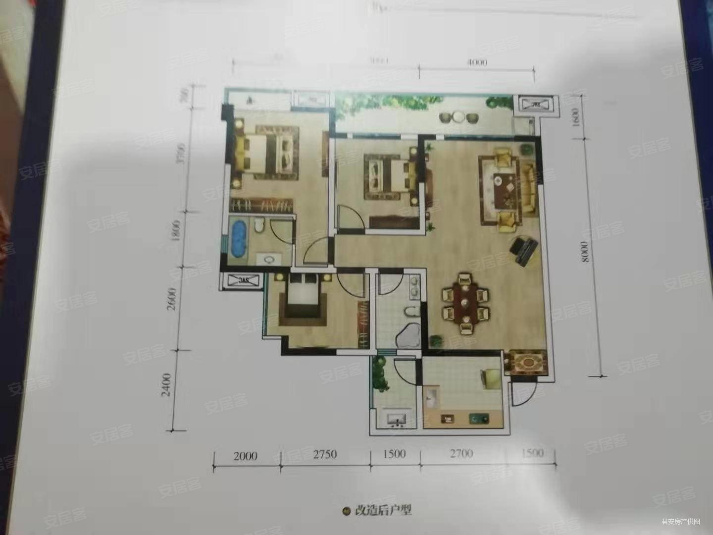 西欧花园檀香苑3室2厅2卫115㎡南北32.8万